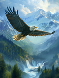 Aigle majestueux survolant des montagnes