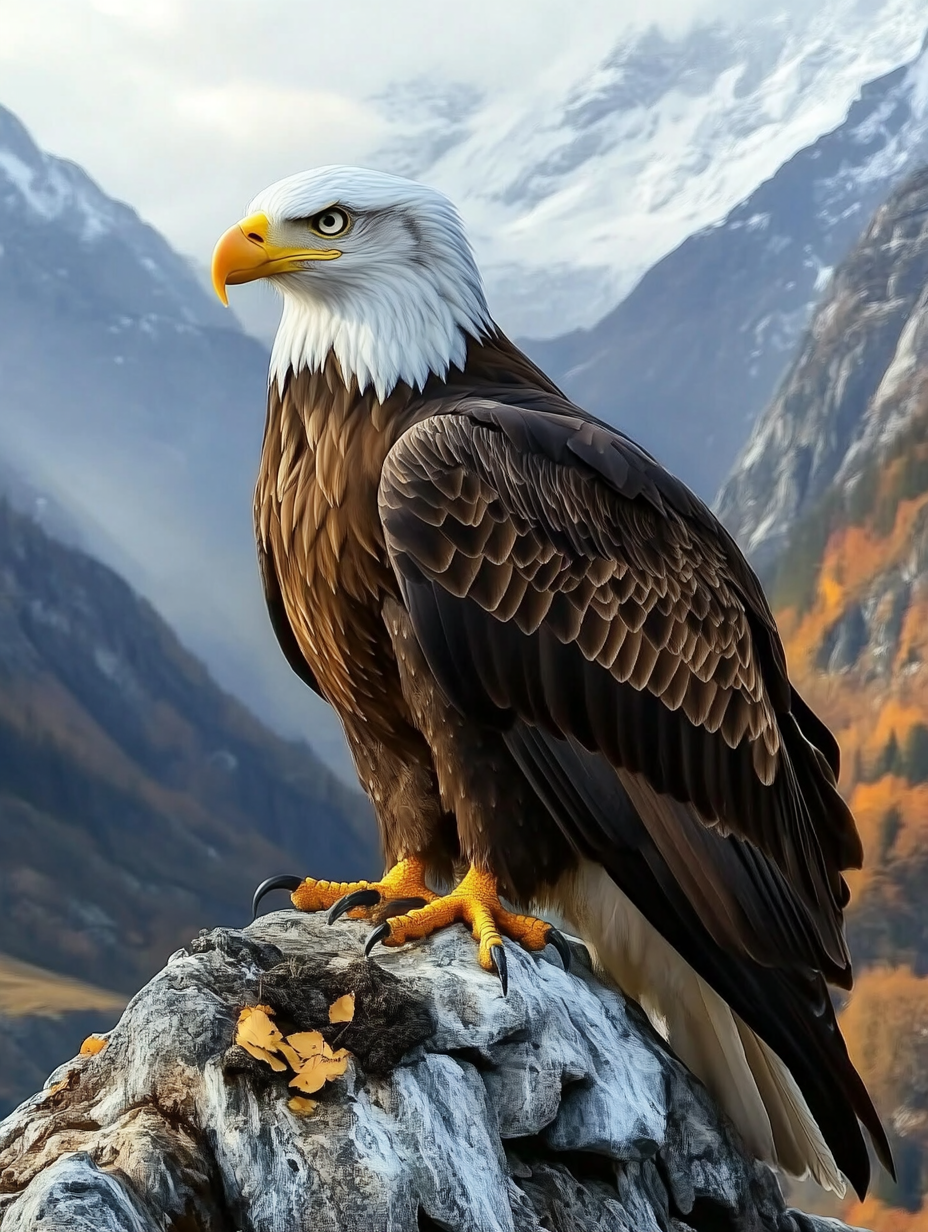 Portrait d’un aigle sur un rocher