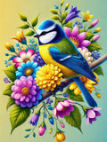 Une explosion de couleurs autour de la mésange