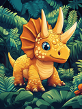 Le triceratops mignon et joyeux