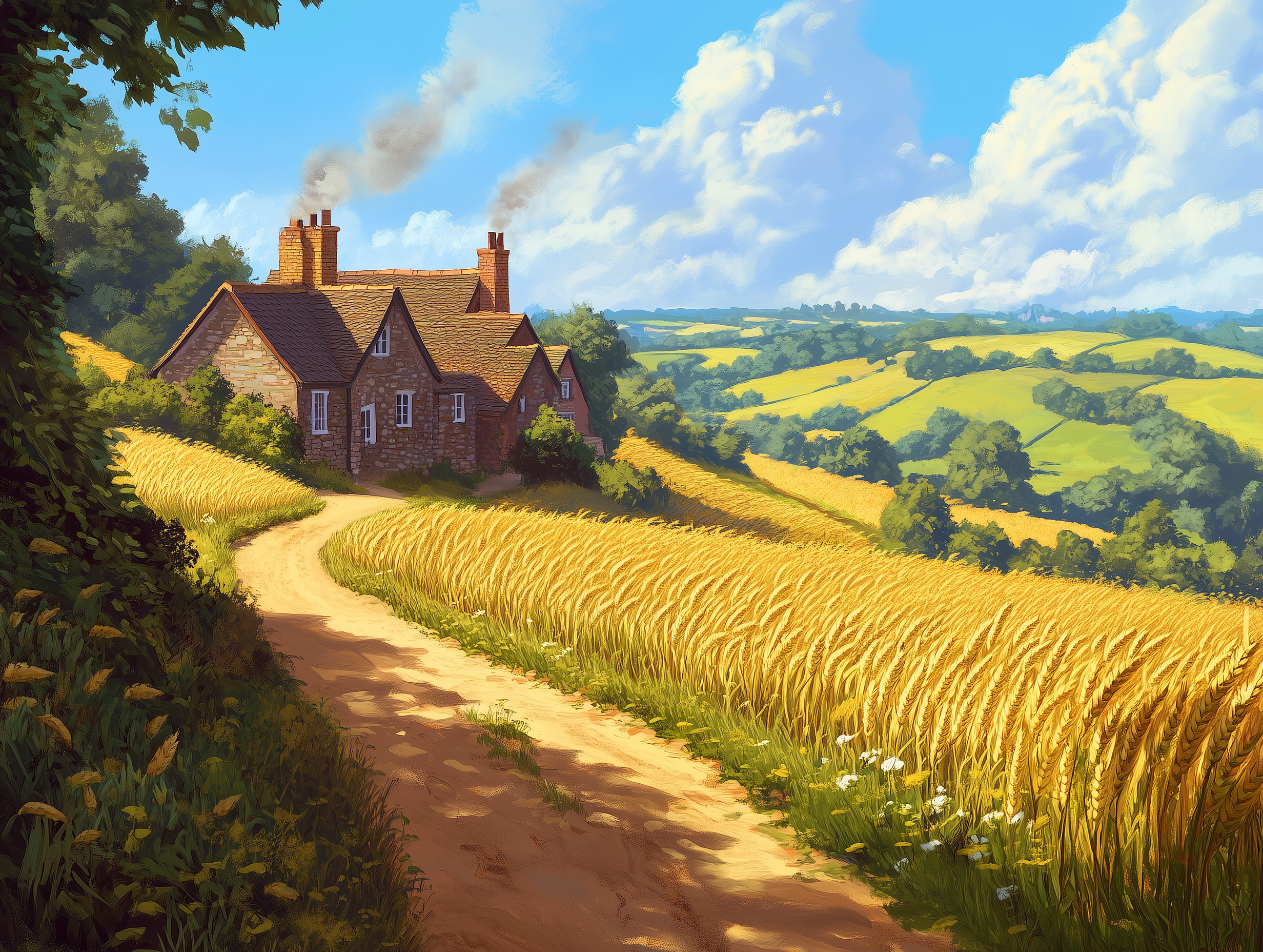 Matin calme à la campagne