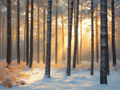 Wintersonne im Wald