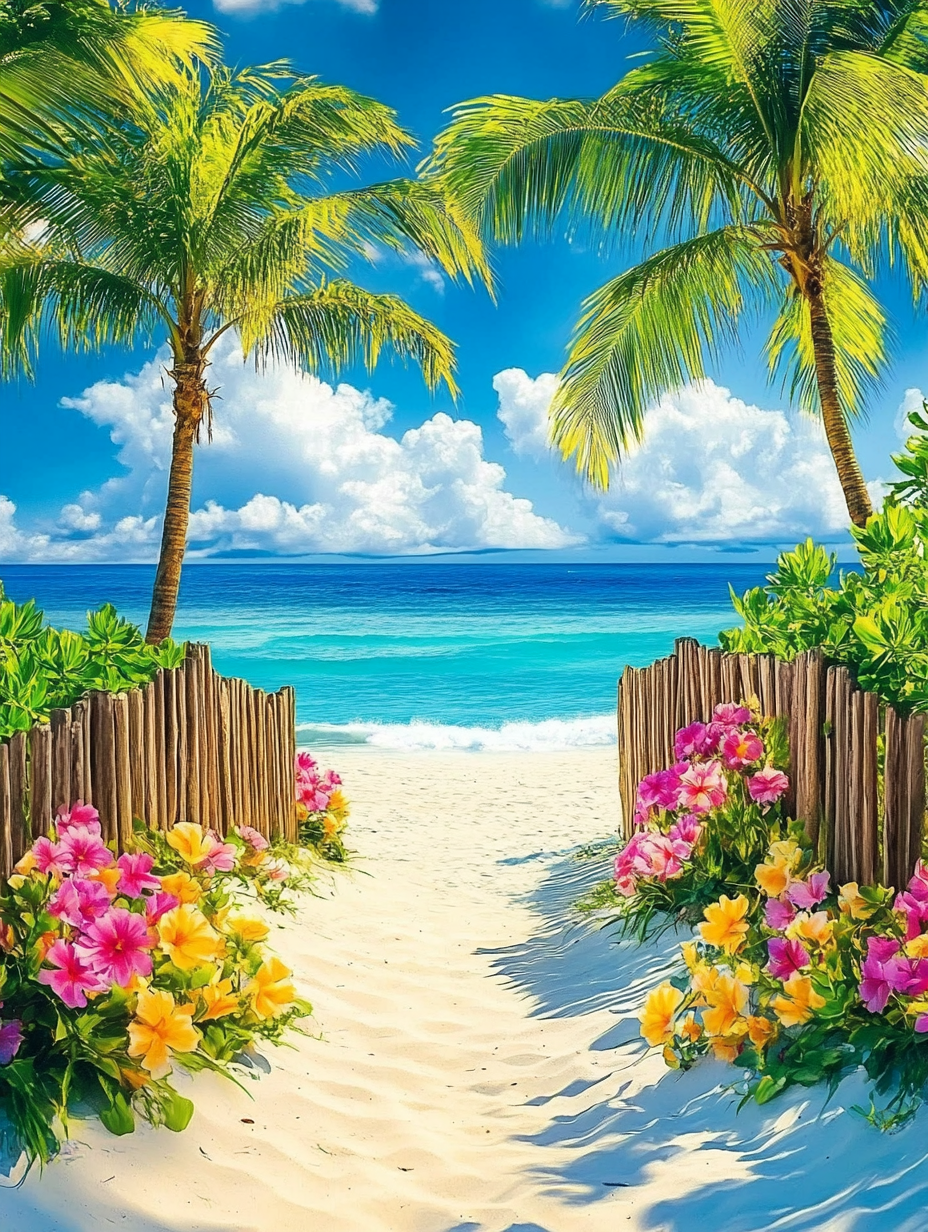 Le chemin vers la mer turquoise
