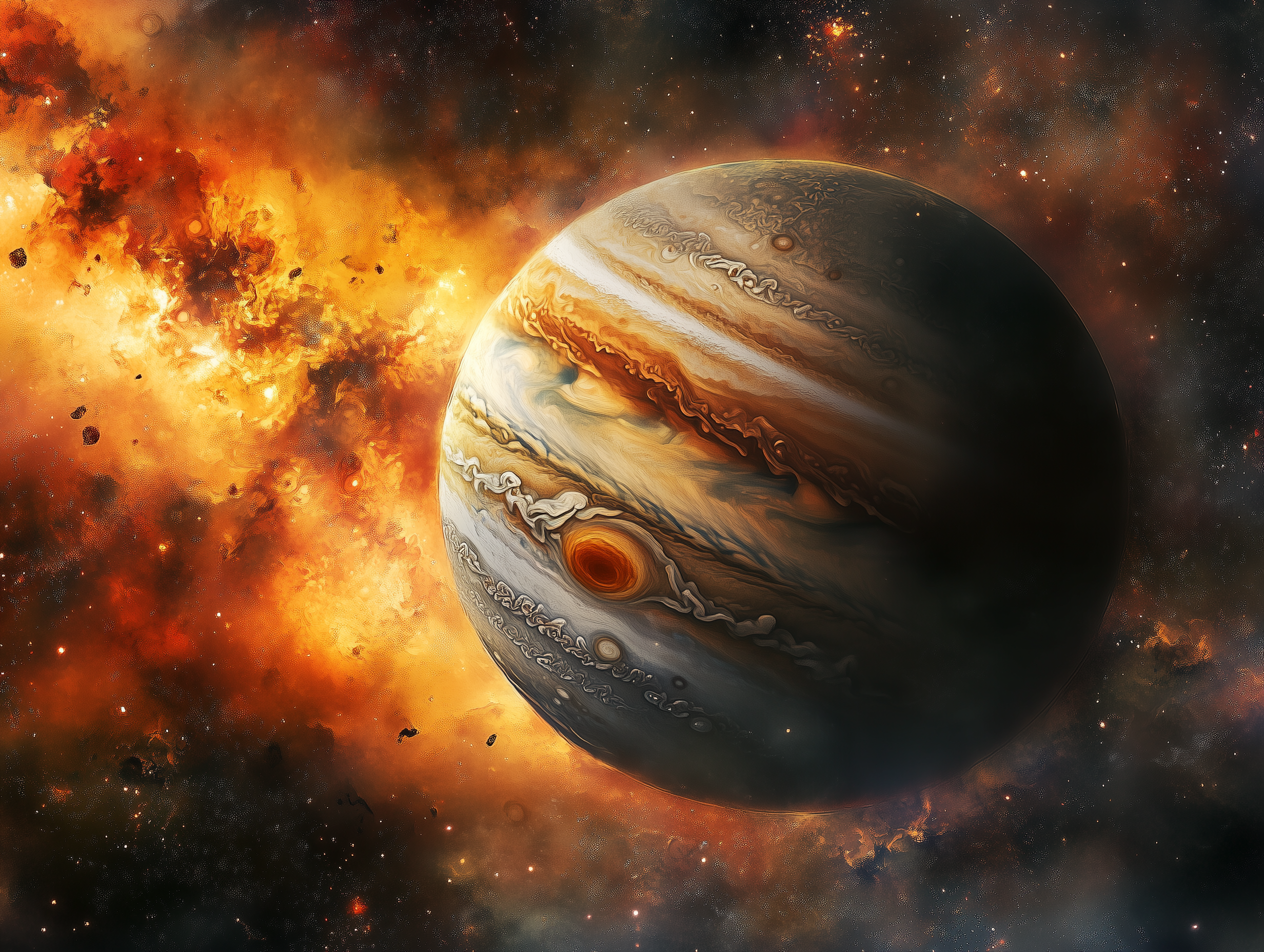 Foudre gravitationnelle sur Jupiter