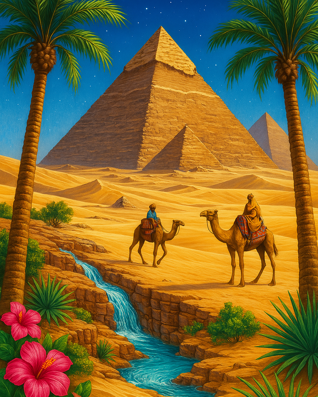 Oasis secrète aux pieds des pyramides