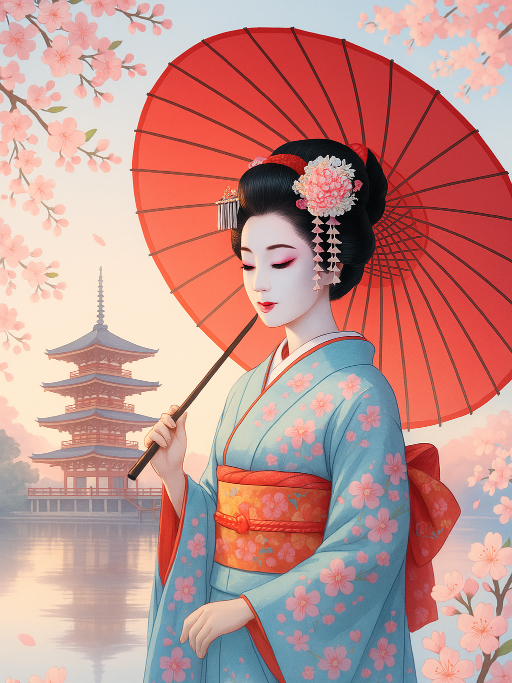 Kimono fleuri au printemps doux