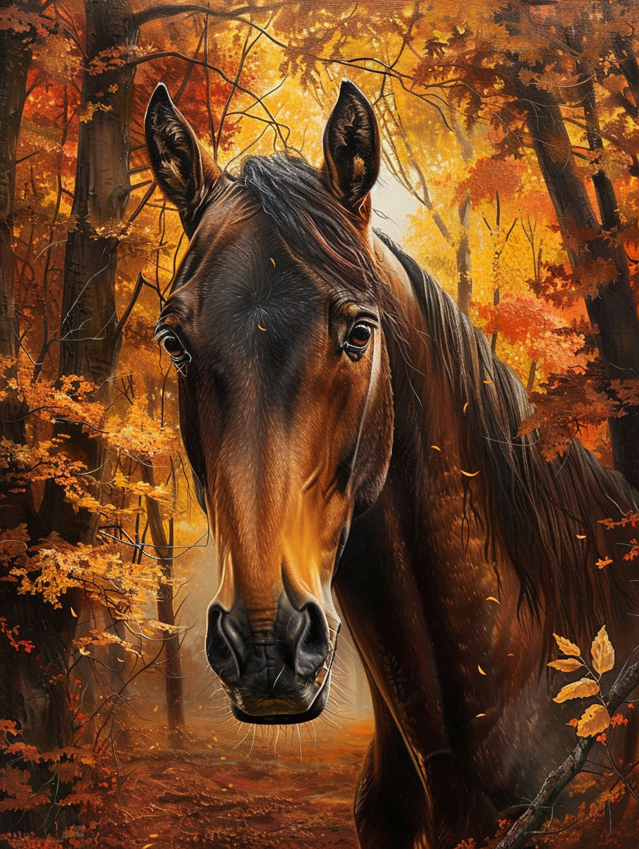 Ein Pferd im herbstlichen Licht
