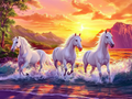 Danse équestre au coucher du soleil