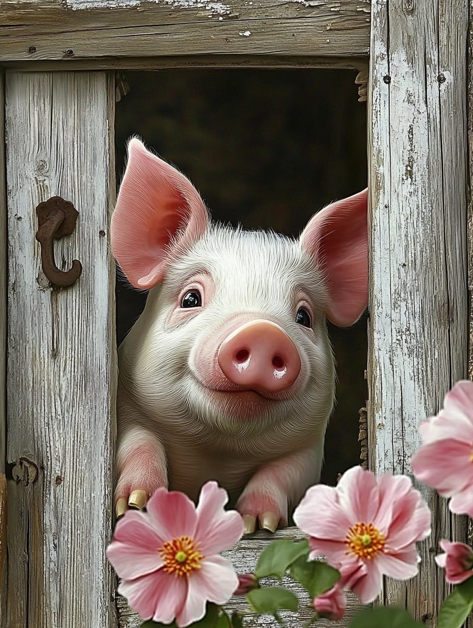 Le petit curieux de la ferme