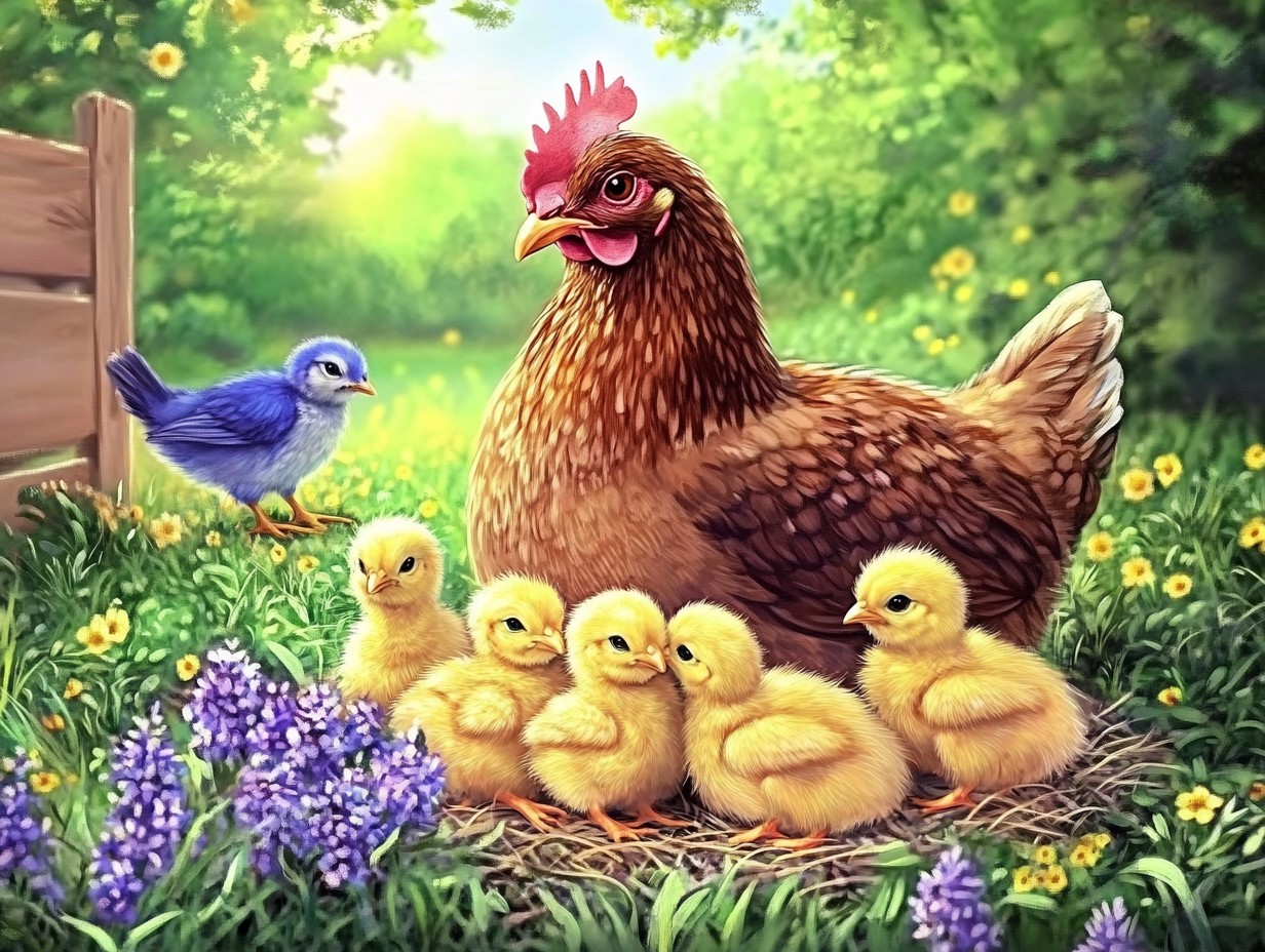 Les Poussins et l’Oiseau Voyageur