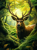 Cerf majestueux dans la forêt enchantée