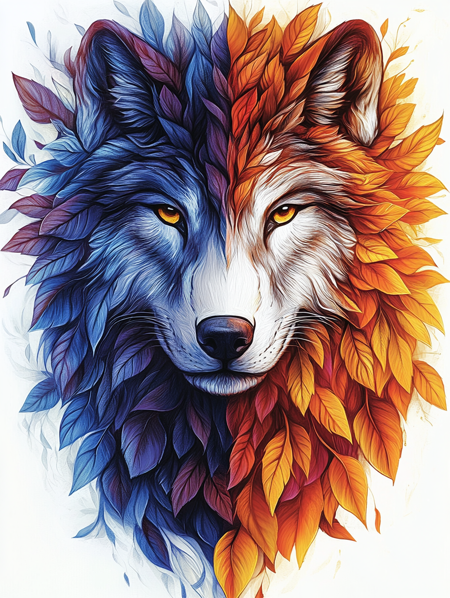 Loup de feu et de glace