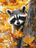 Petit espion dans un décor d'automne