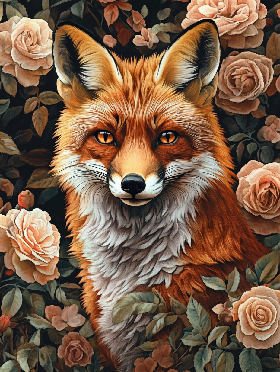 La grâce du renard et la douceur des roses