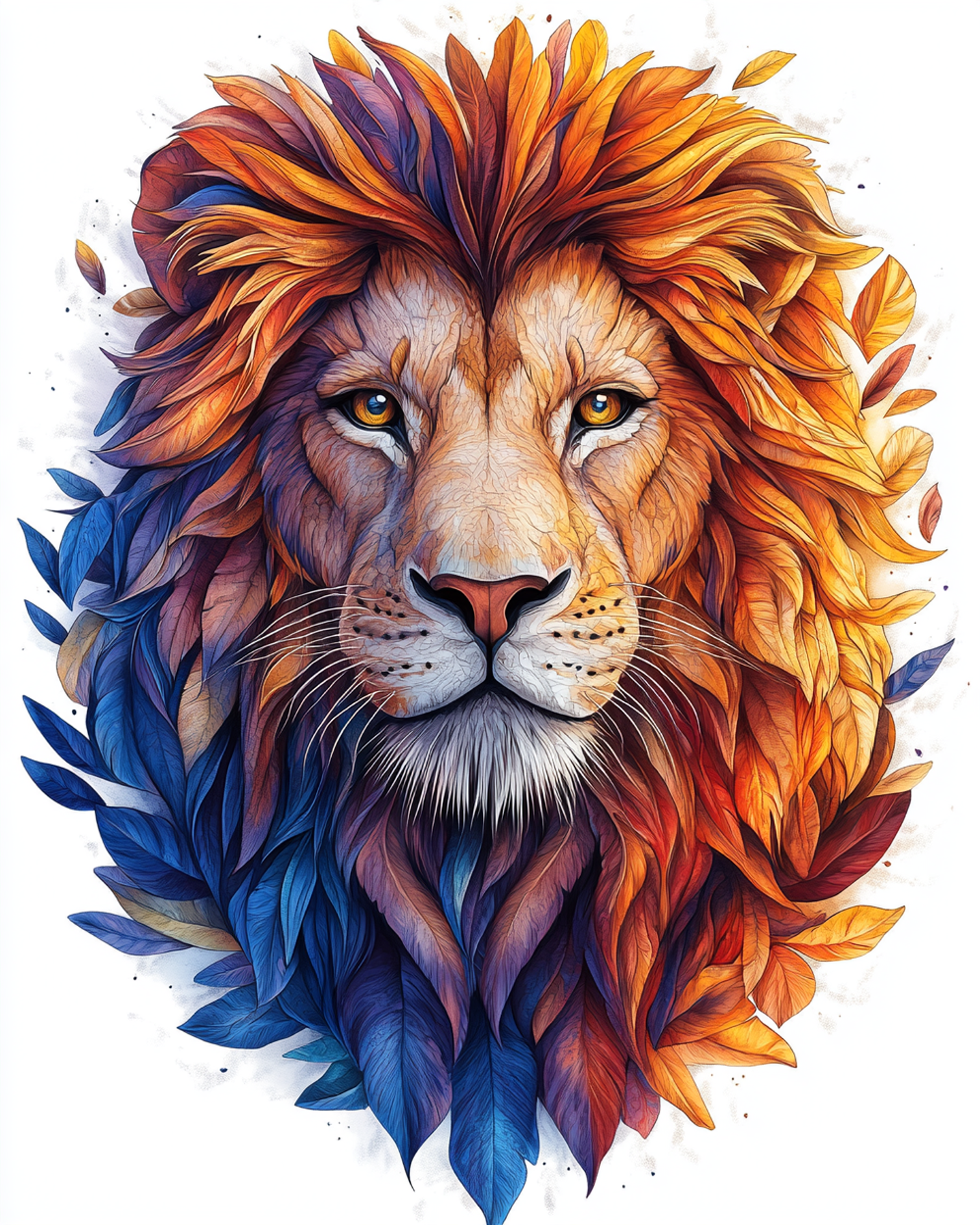 Un lion sculpté dans la nature
