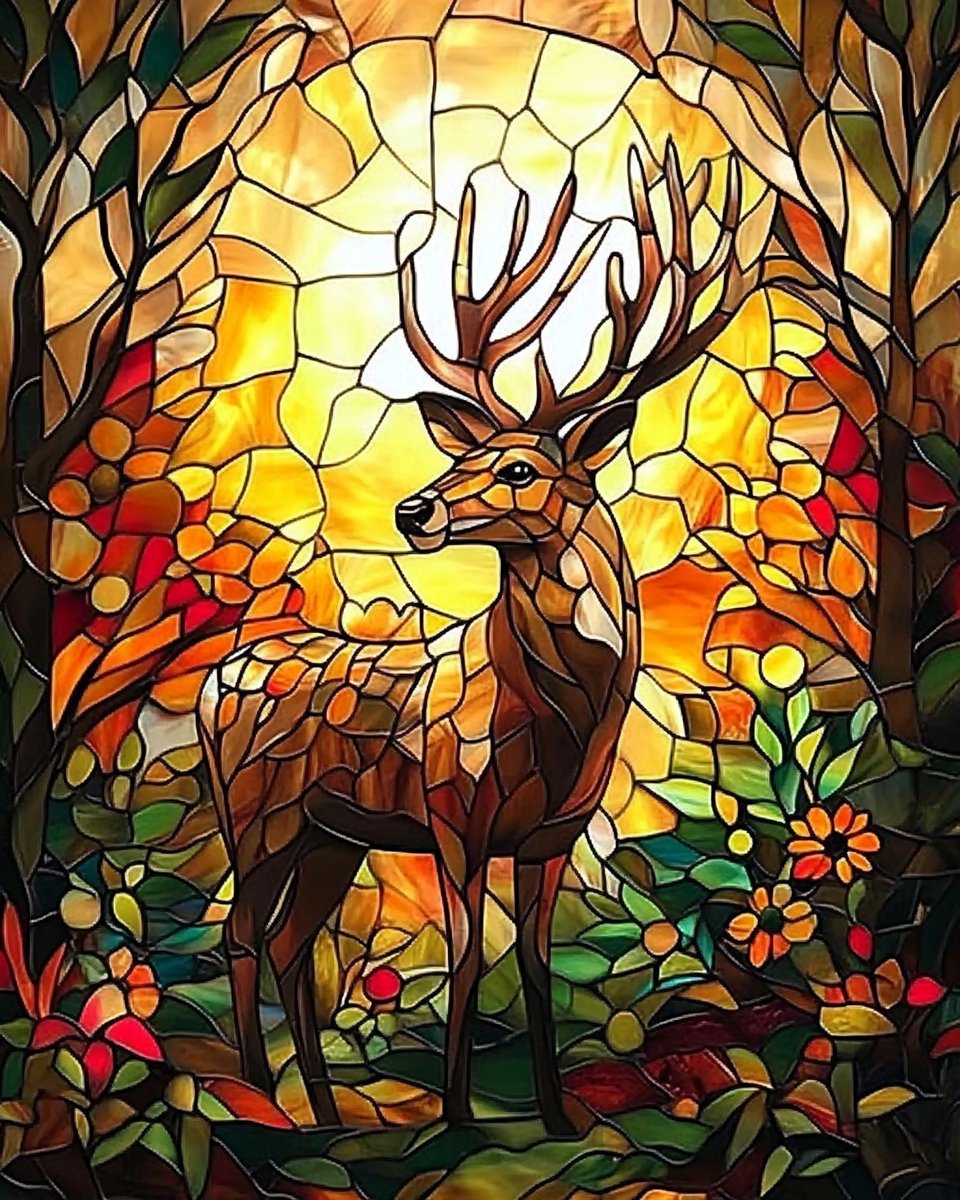 Vitrail enchanté au cœur des bois