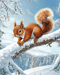 Écureuil explorateur dans la neige