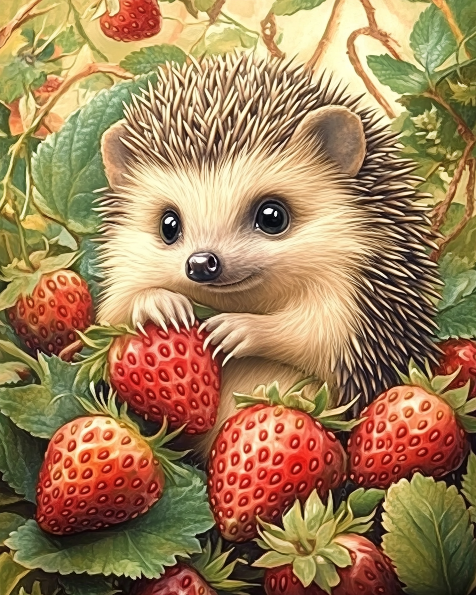 Un gourmand au milieu des fraises