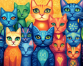 Palette de chats colorés