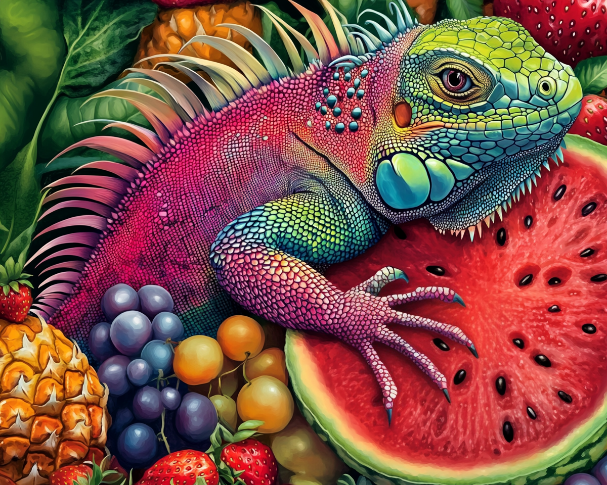 L'univers tropical d'un iguane