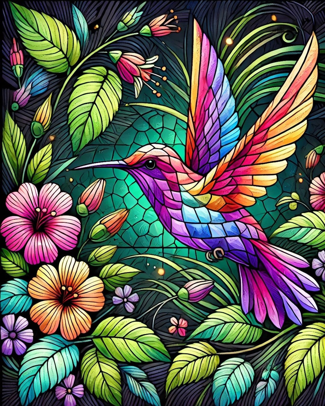 Le colibri et la magie du verre coloré