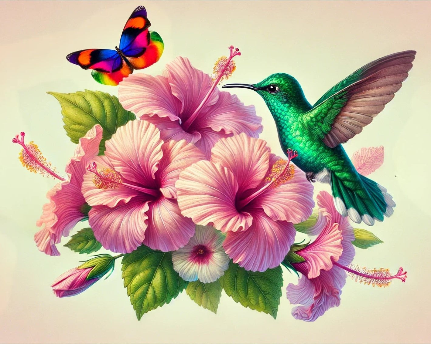 Rencontre enchantée au cœur des hibiscus