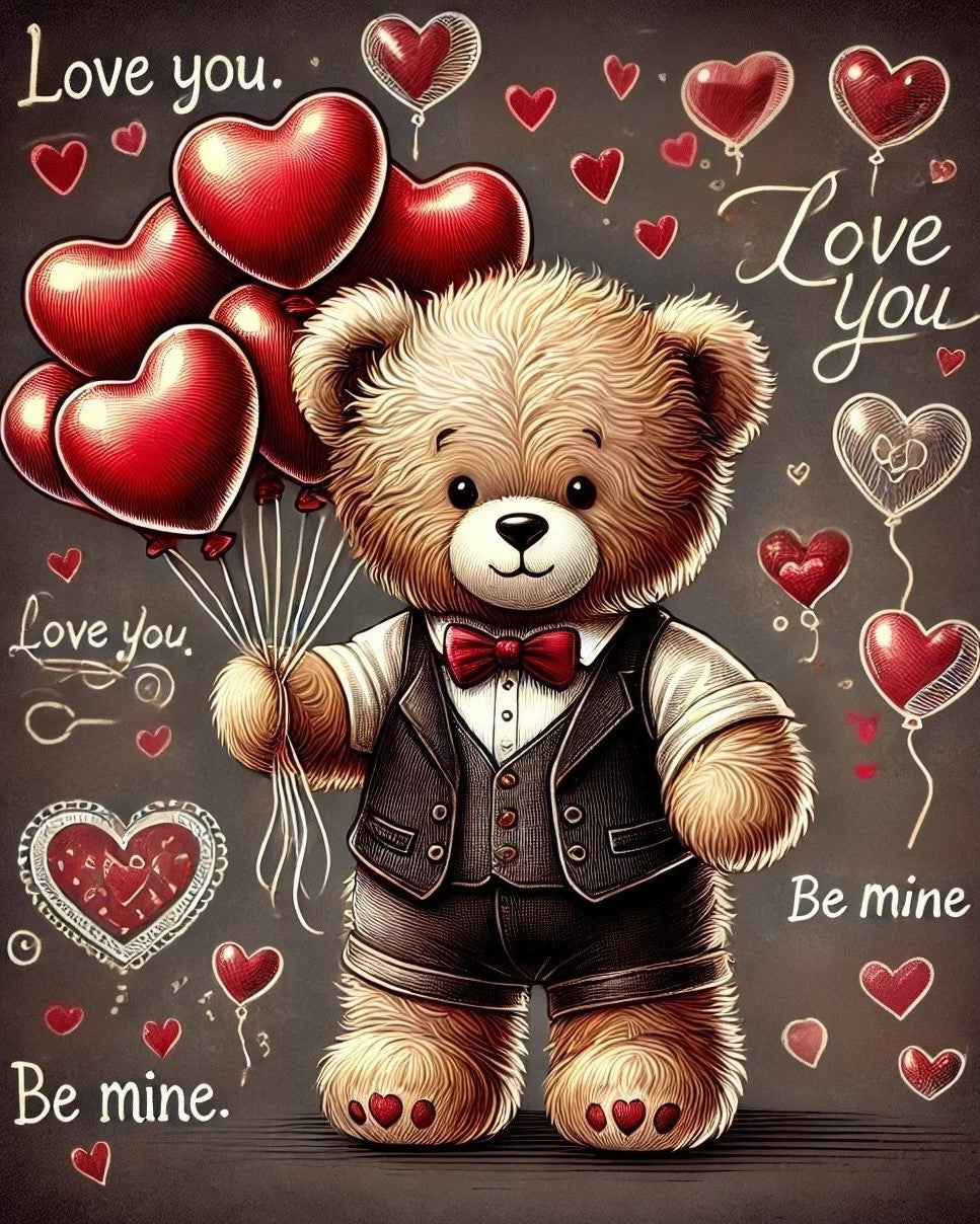 Ourson tendre et romantique