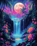 Cascade lunaire enchantée