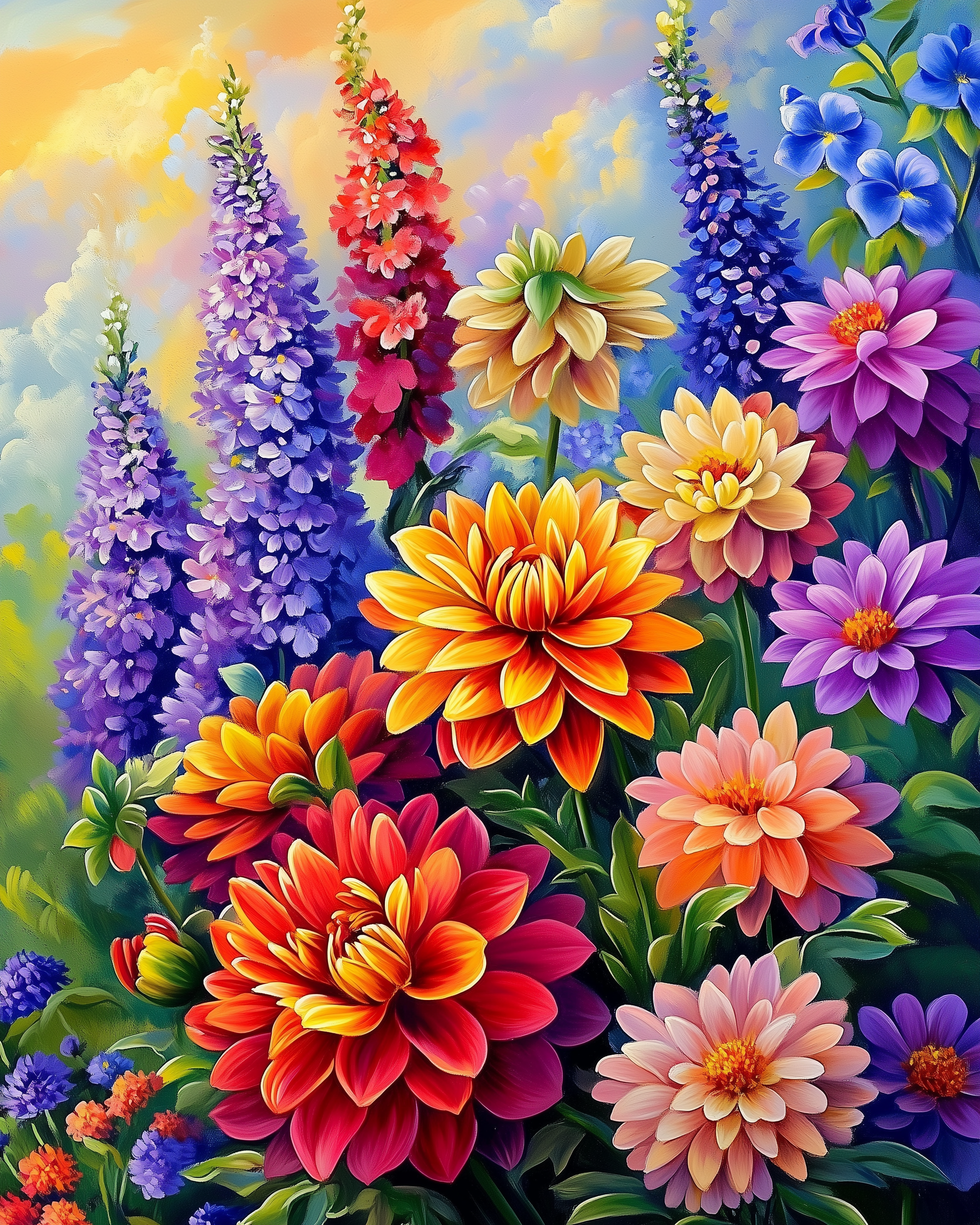 Jardin éclatant et coloré