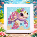 La tortue du lagon enchanté – Mini Cadre avec Pied Support