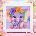 Der kleine Elefant mit Blumenmuster – Mini-Rahmen mit Ständer