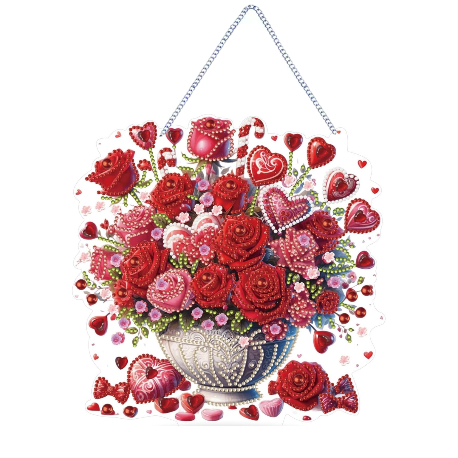 Bouquet d’Amour – Suspension en Broderie Diamant