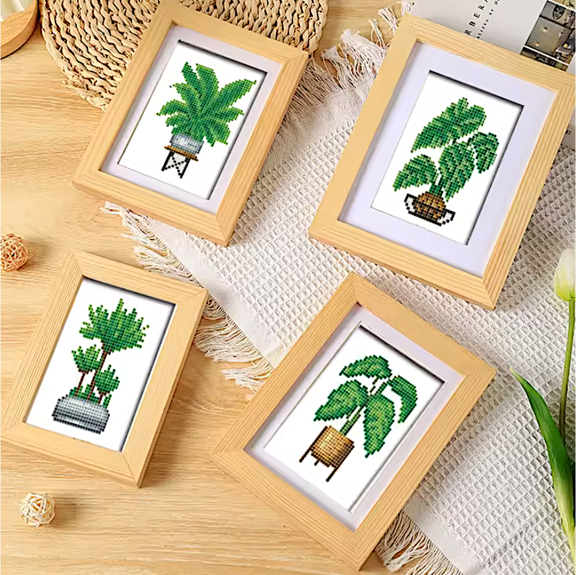 Lot de 8 Mini Diamond Painting – Collection Botanique