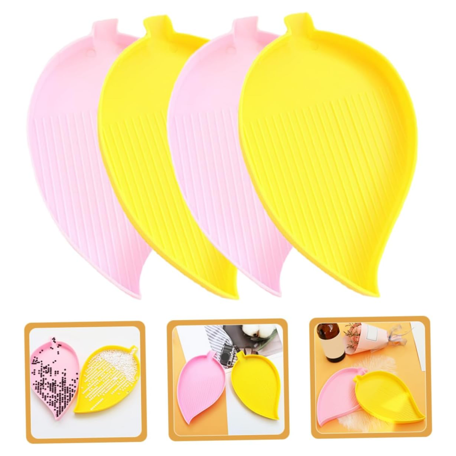 Ensemble de 2 Plateaux en forme de feuille
