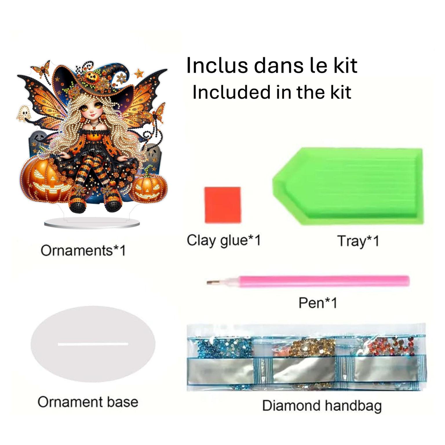 Fée Sorcière d’Halloween – Objet Décoratif sur Pied