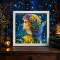 Fée aux fleurs enchantées – Mini Cadre avec Pied Support