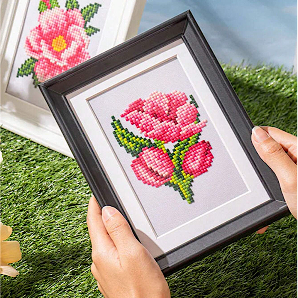 Lot de 12 Mini Diamond Painting – Fleurs du Jardin