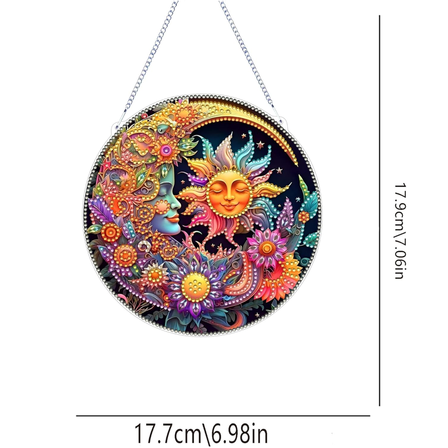 Jour et Nuit en Harmonie – Suspension en Broderie Diamant