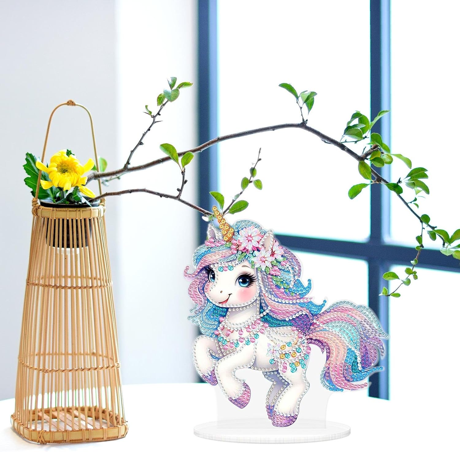 La licorne pastel enchantée – Objet Décoratif sur Pied
