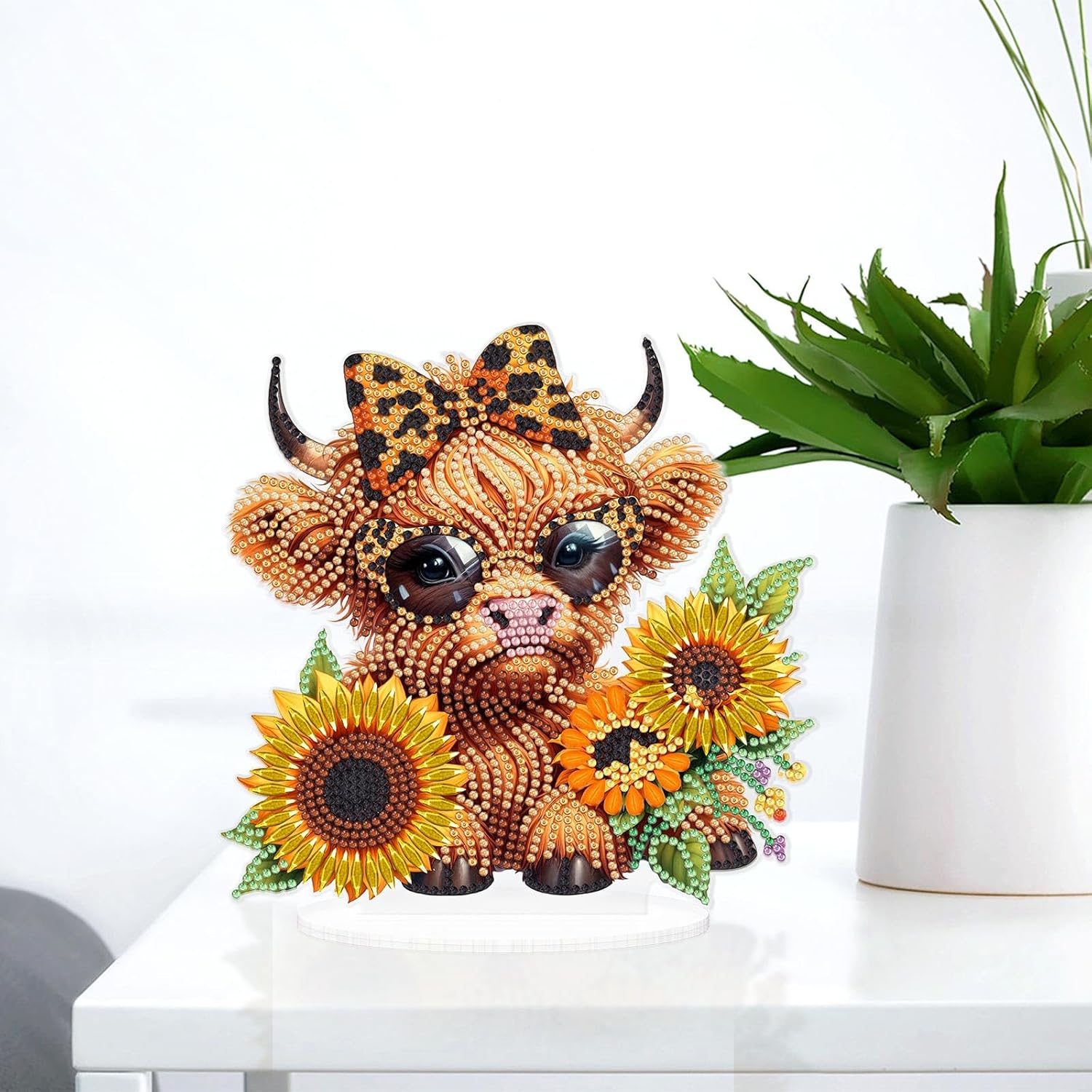 La vache du champ de tournesols – Objet Décoratif sur Pied