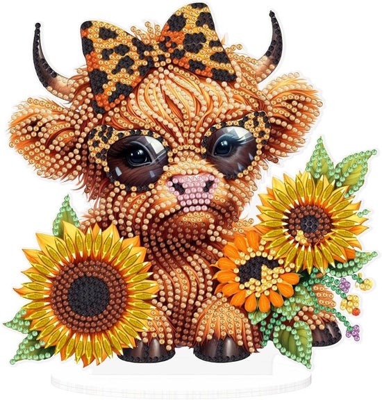 La vache du champ de tournesols – Objet Décoratif sur Pied
