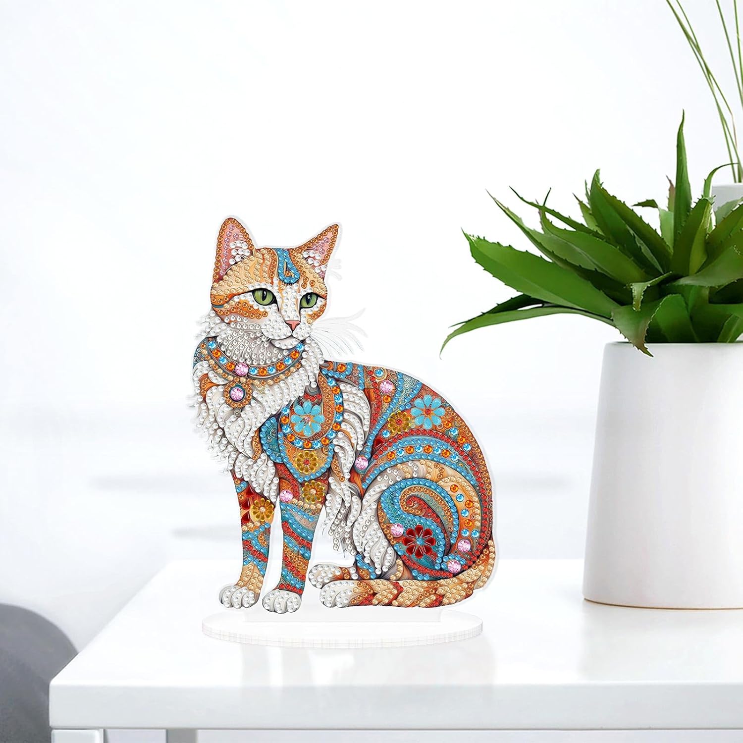 Le chat mosaïque – Objet Décoratif sur Pied