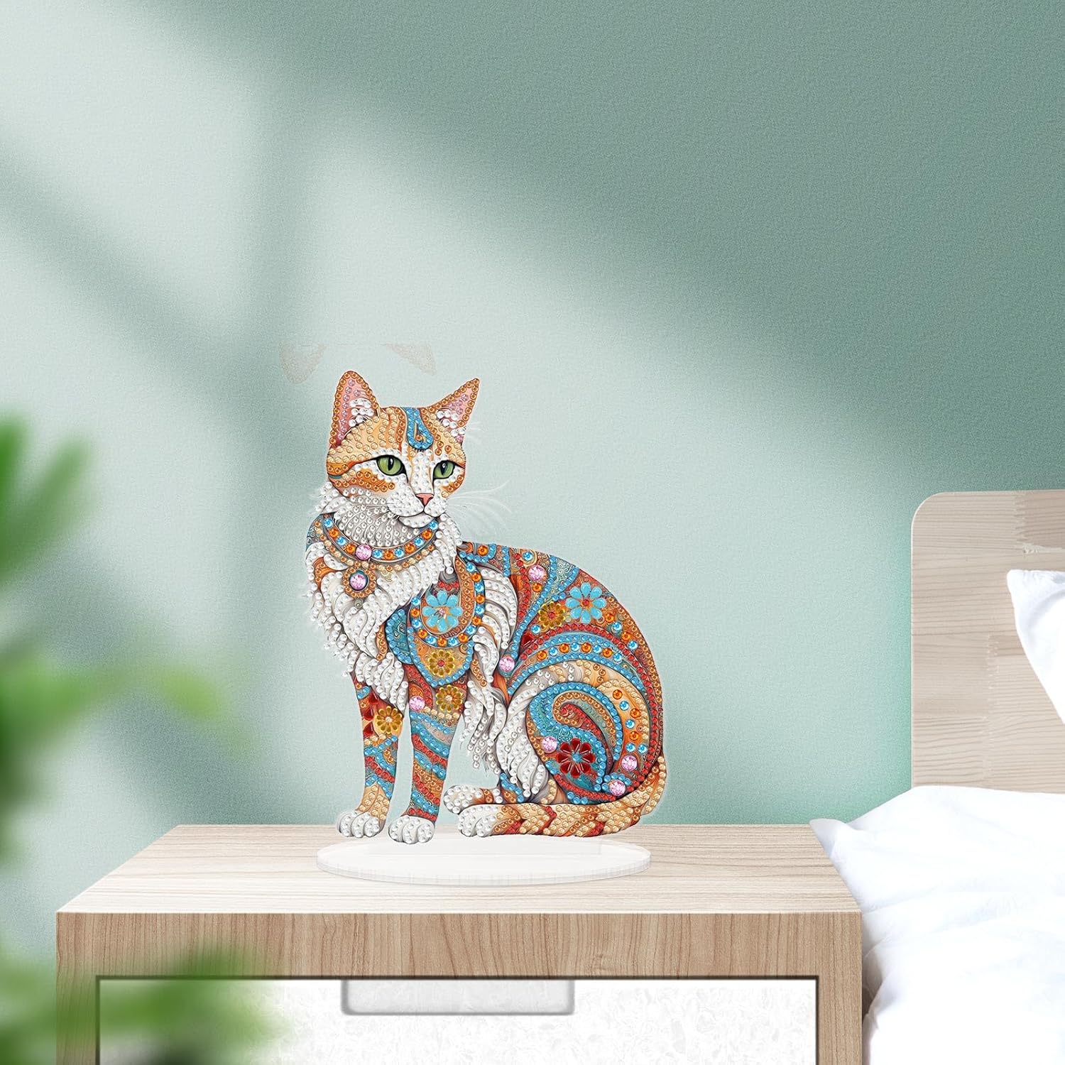 Le chat mosaïque – Objet Décoratif sur Pied