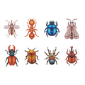 Set aus 8 Mini Diamond Paintings – Die faszinierende Welt der Insekten