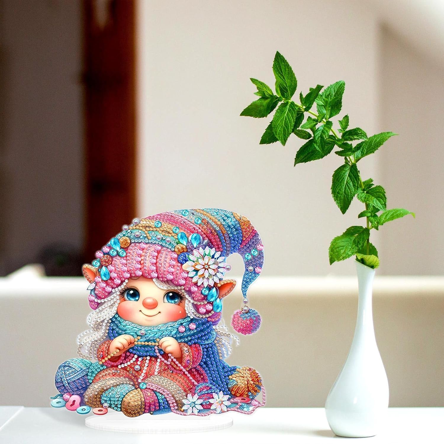 Le petit lutin tricoteur – Objet Décoratif sur Pied