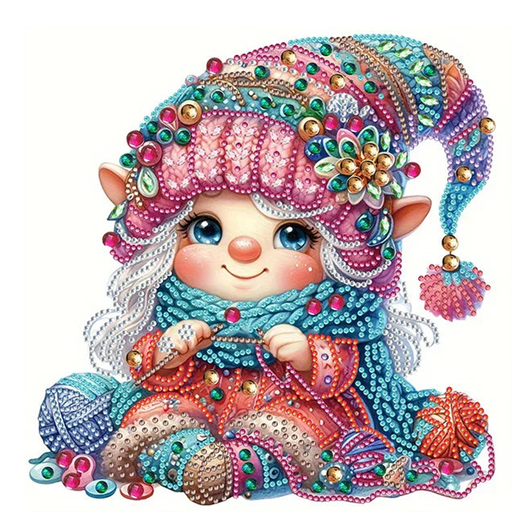 Le petit lutin tricoteur – Objet Décoratif sur Pied
