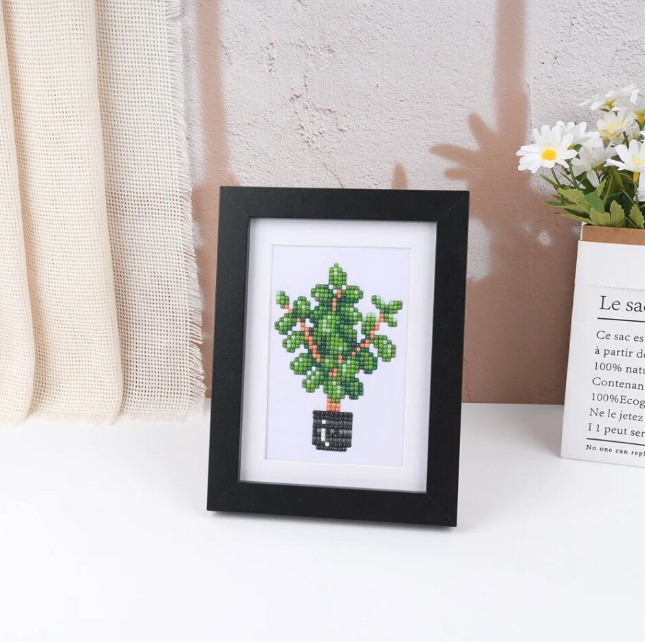 Set of 12 Mini Diamond Painting – Houseplants