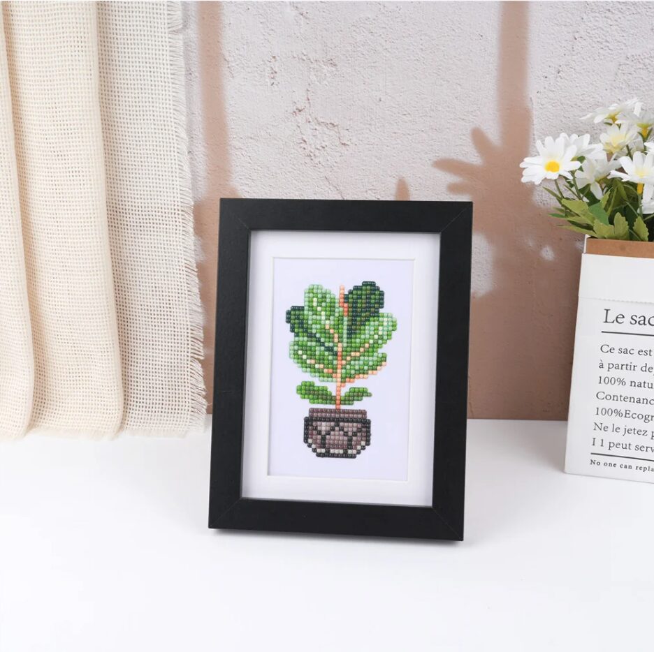 Set of 12 Mini Diamond Painting – Houseplants