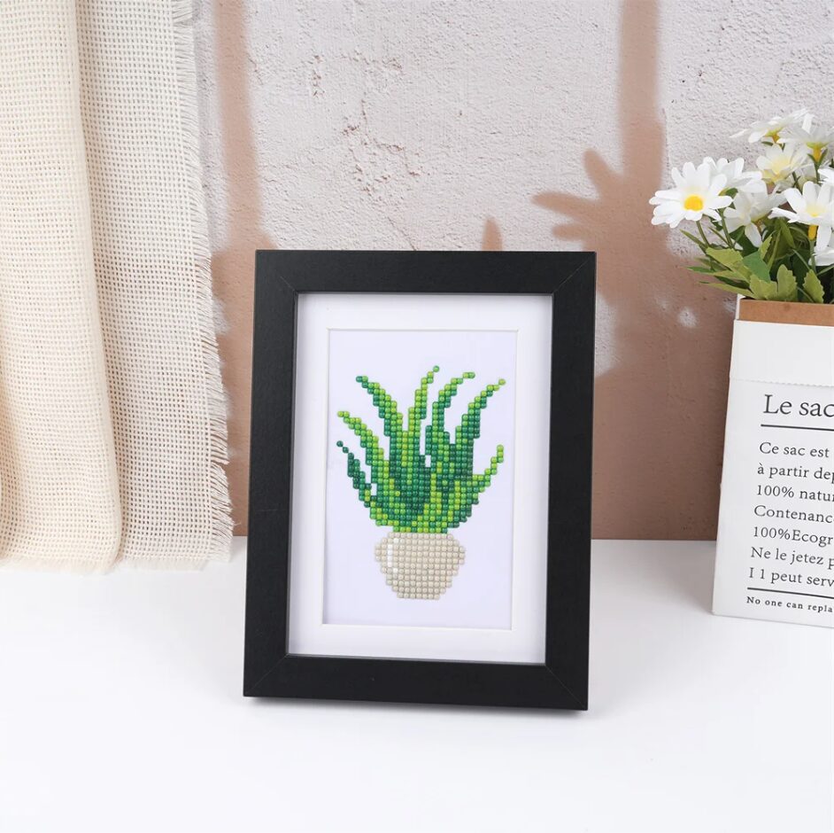 Set of 12 Mini Diamond Painting – Houseplants