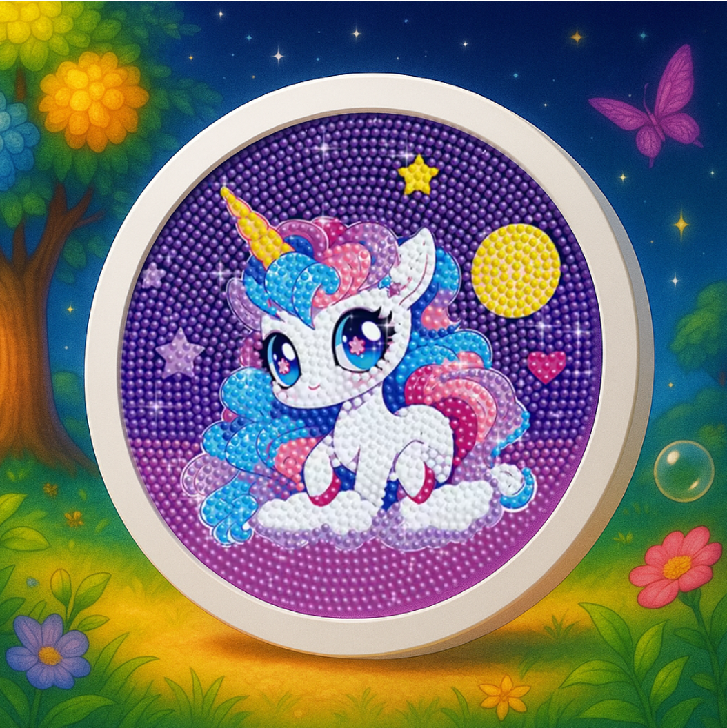 Licorne au Clair de Lune – Mini Cadre avec Pied Support